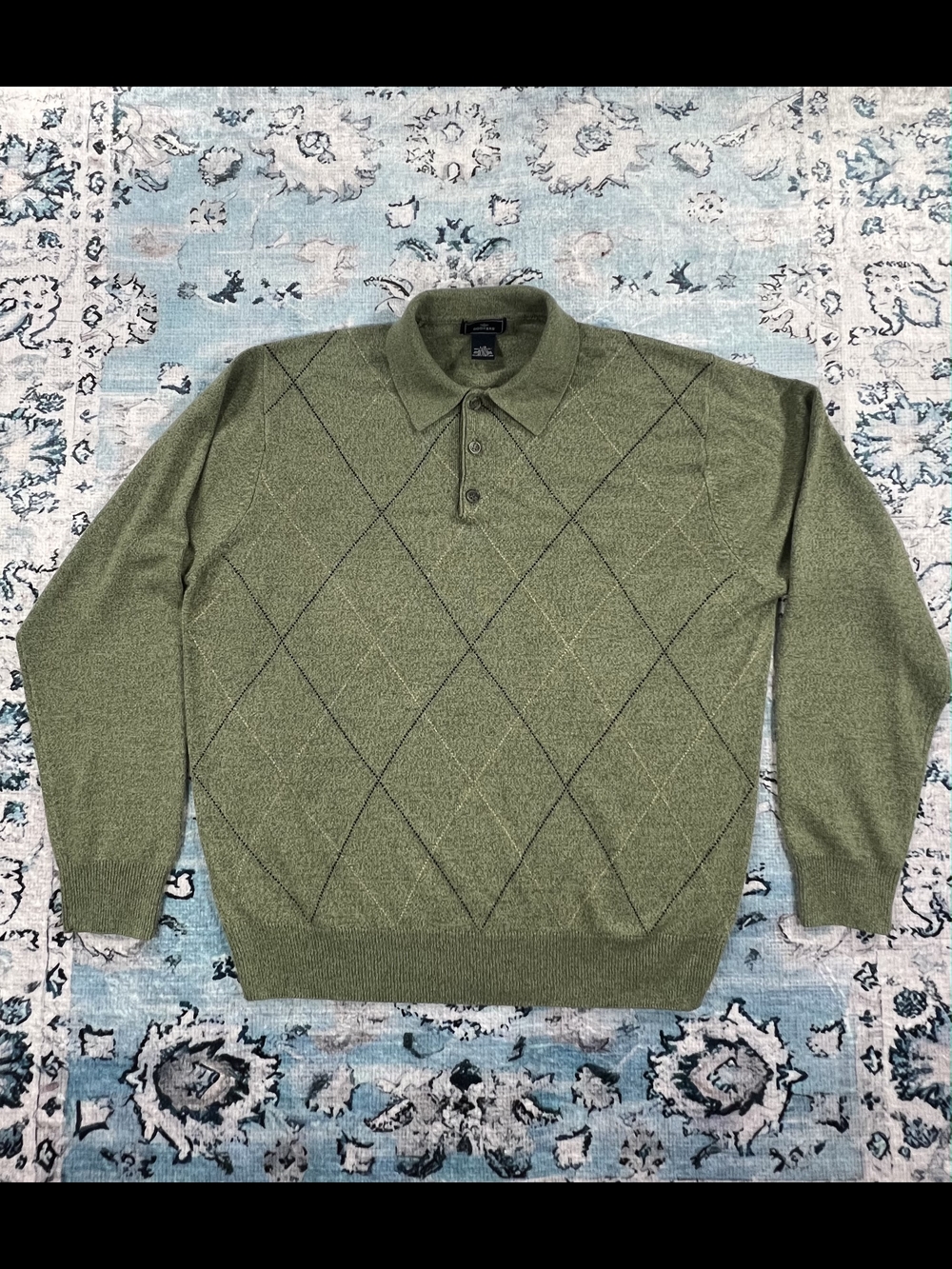 Dockers Navy and Gray‎ Knit Polo Sweater Label Detail
